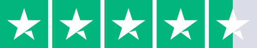 A graphic showing a rating of 4.5 out of 5 stars on a green background.