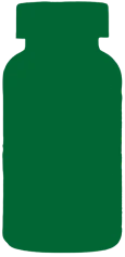 A green silhouette of a supplement bottle.