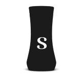 Salt shaker with decorative tree design on top.
