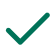 A dark green, hand-drawn checkmark icon on a white background.