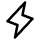 A black outline of a lightning bolt icon on a white background.