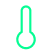A simple, green outlined icon of a thermometer.