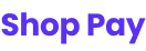The Shop Pay logo, which is the words 'Shop Pay' in bold purple lettering.