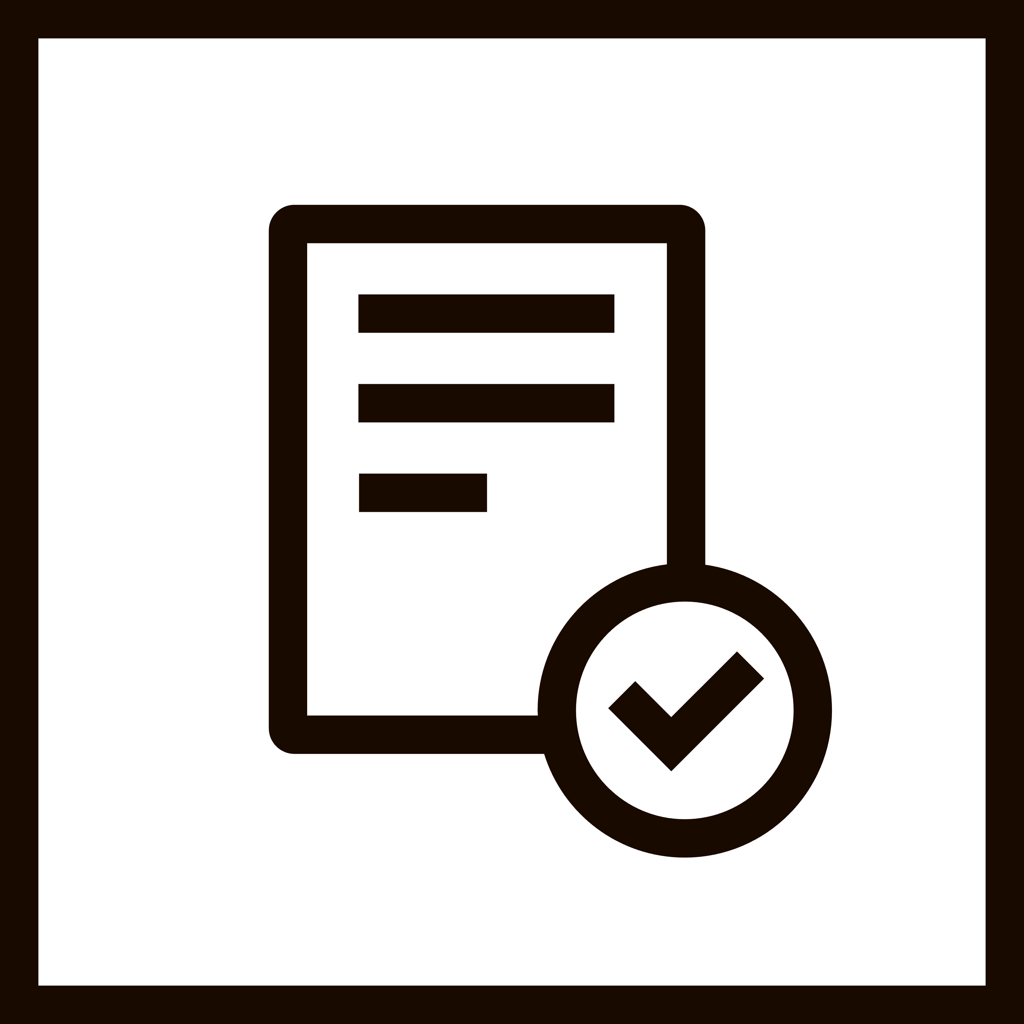Icon of a document with a checkmark in a circle.