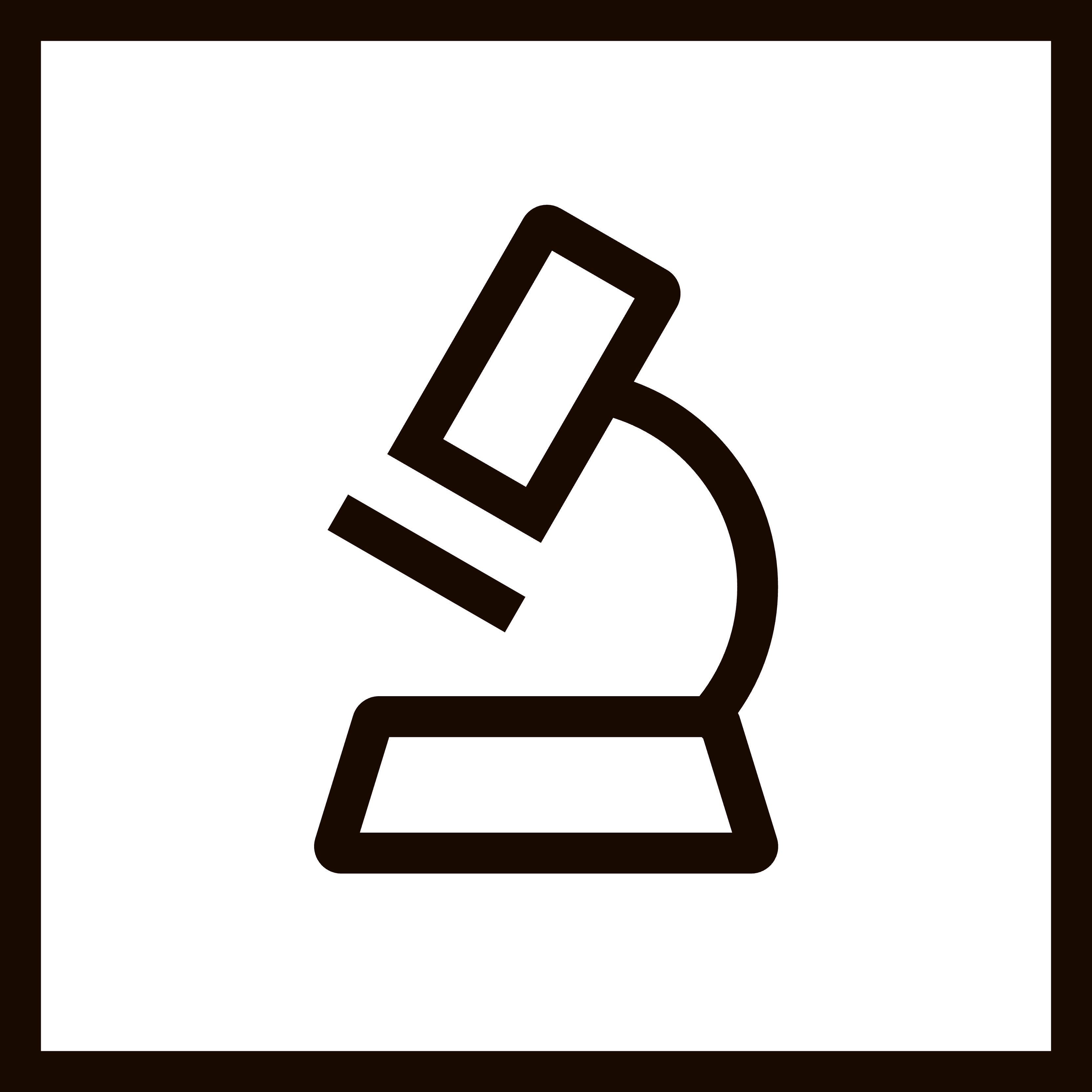 Simple line drawing of a microscope on a green background.