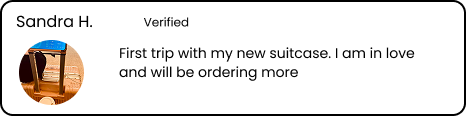 A customer testimonial from Sandra H. for the NOBL Air tracking device, with a photo of the product.