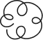 A simple line drawing of a cloud-like shape made of five loops.