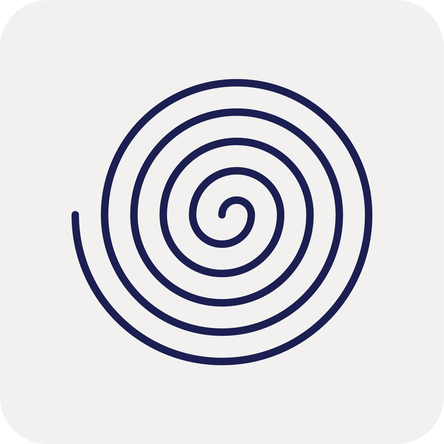 Navy blue spiral line on a light gray background.