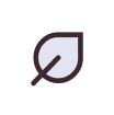 Simple leaf icon with a dark outline on a light background.