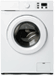 White front-loading washing machine with control panel.