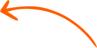 Curved orange arrow pointing left and upward on a transparent background.