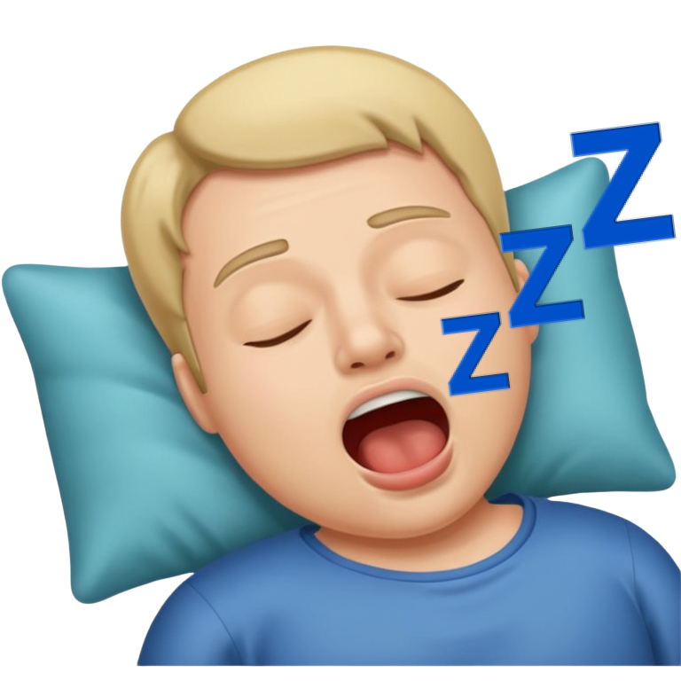 Emoji of a person sleeping with 'zzz' symbols.