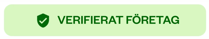 Green badge with shield icon and 'VERIFIERAT FÖRETAG' text.