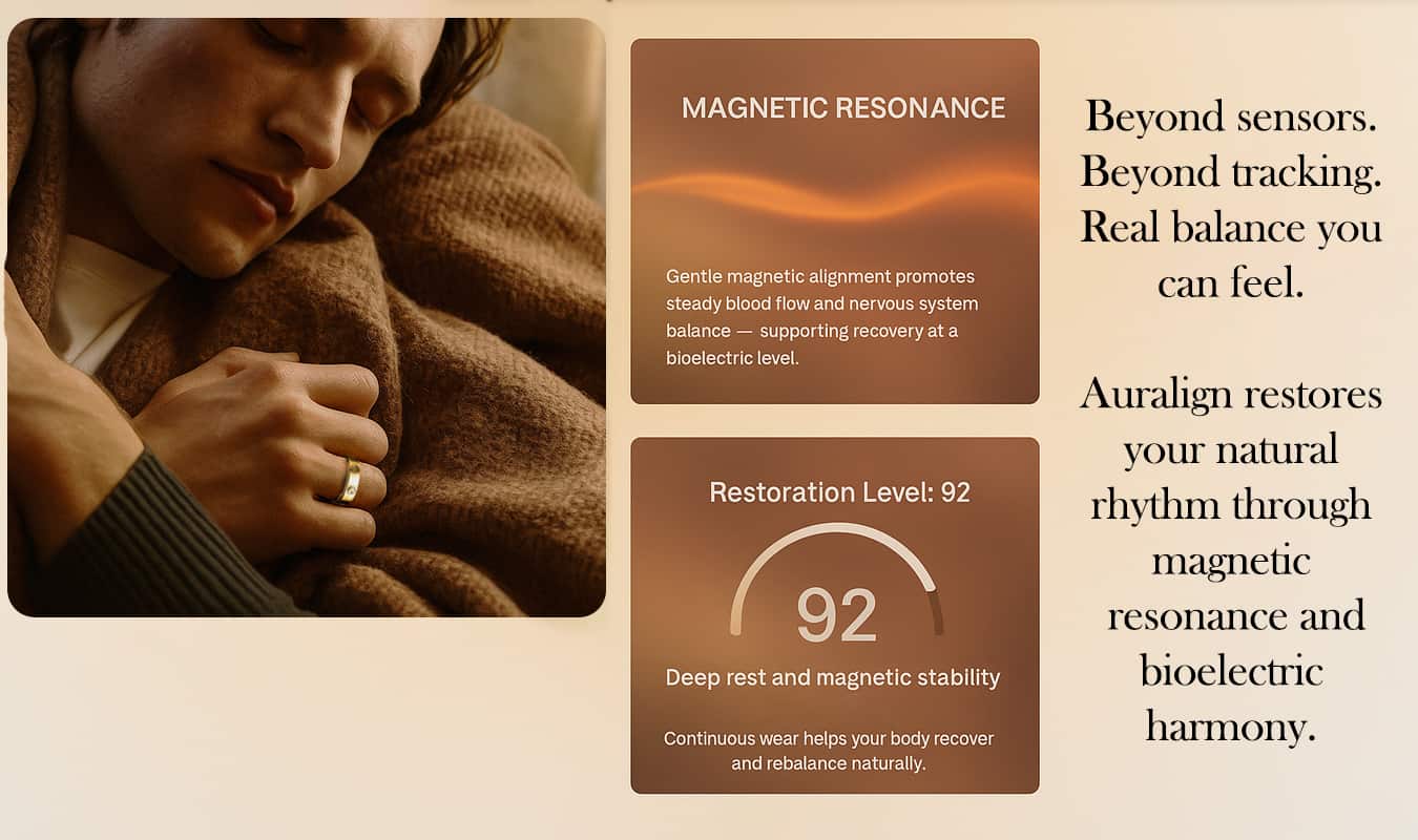 Person resting with text about magnetic resonance and restoration level.