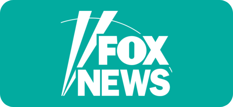 Fox News logo on a teal background.