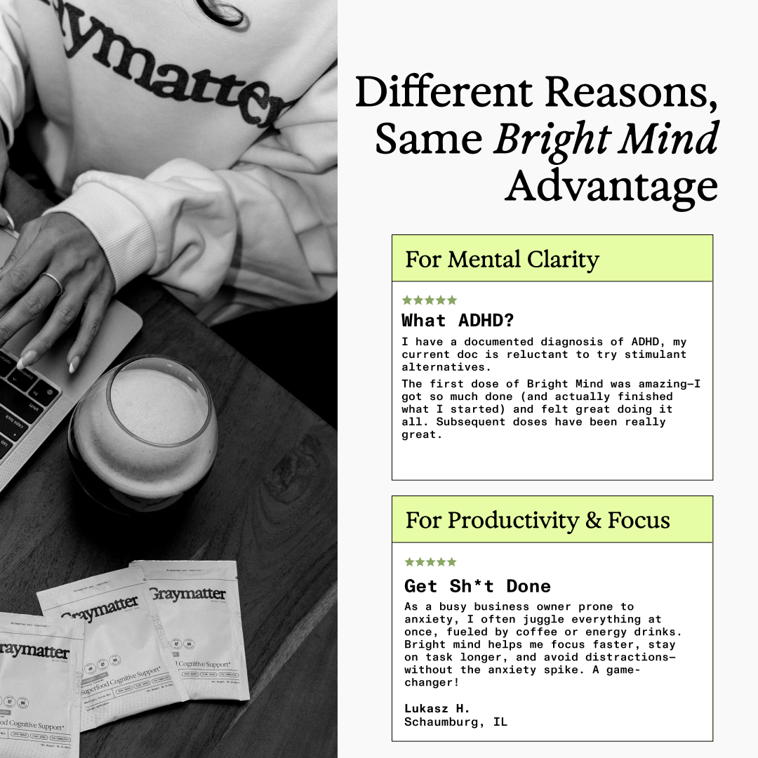 A person typing on a laptop with beverage and packages on the table.