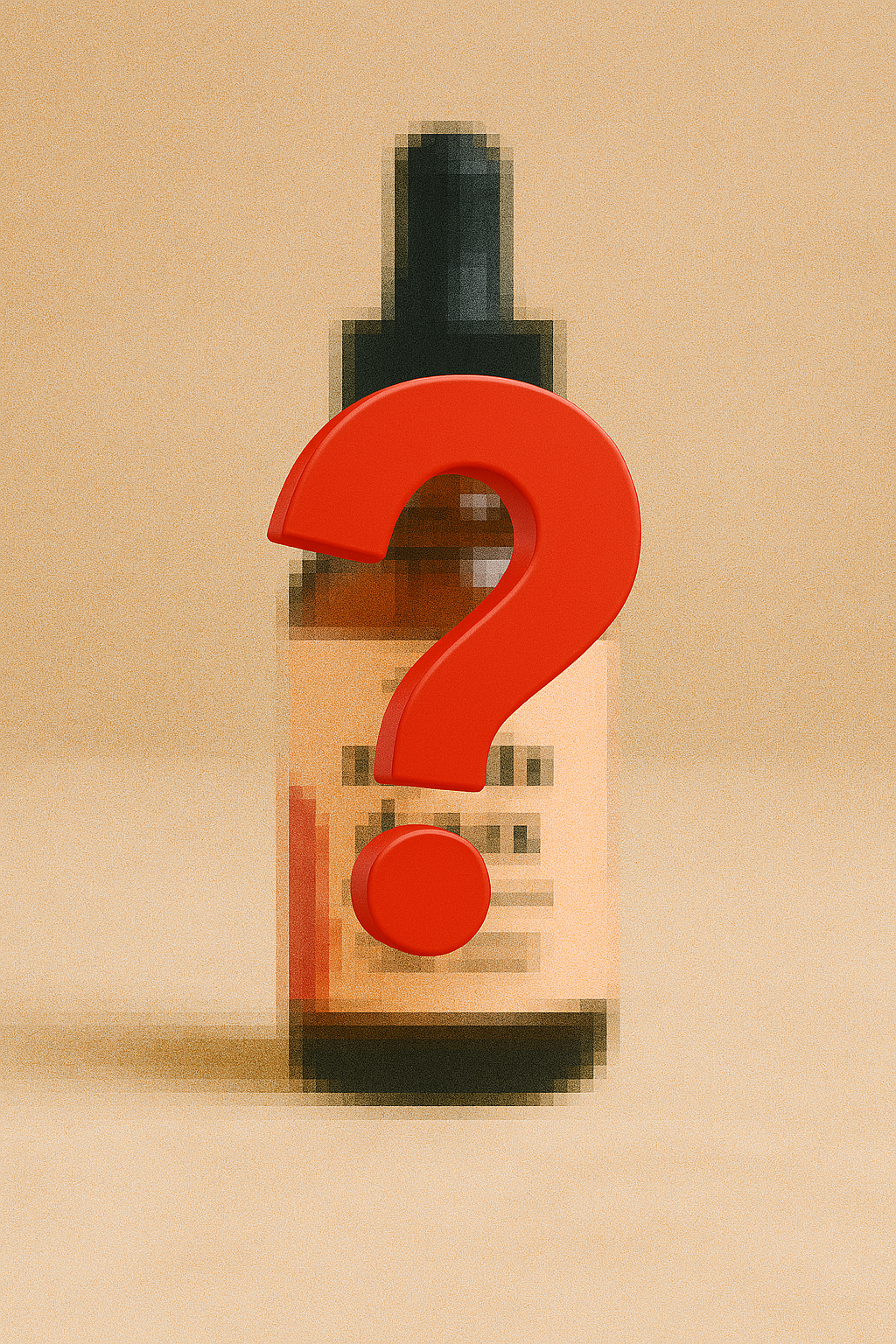 Placeholder image of a bottle with a red question mark overlay.