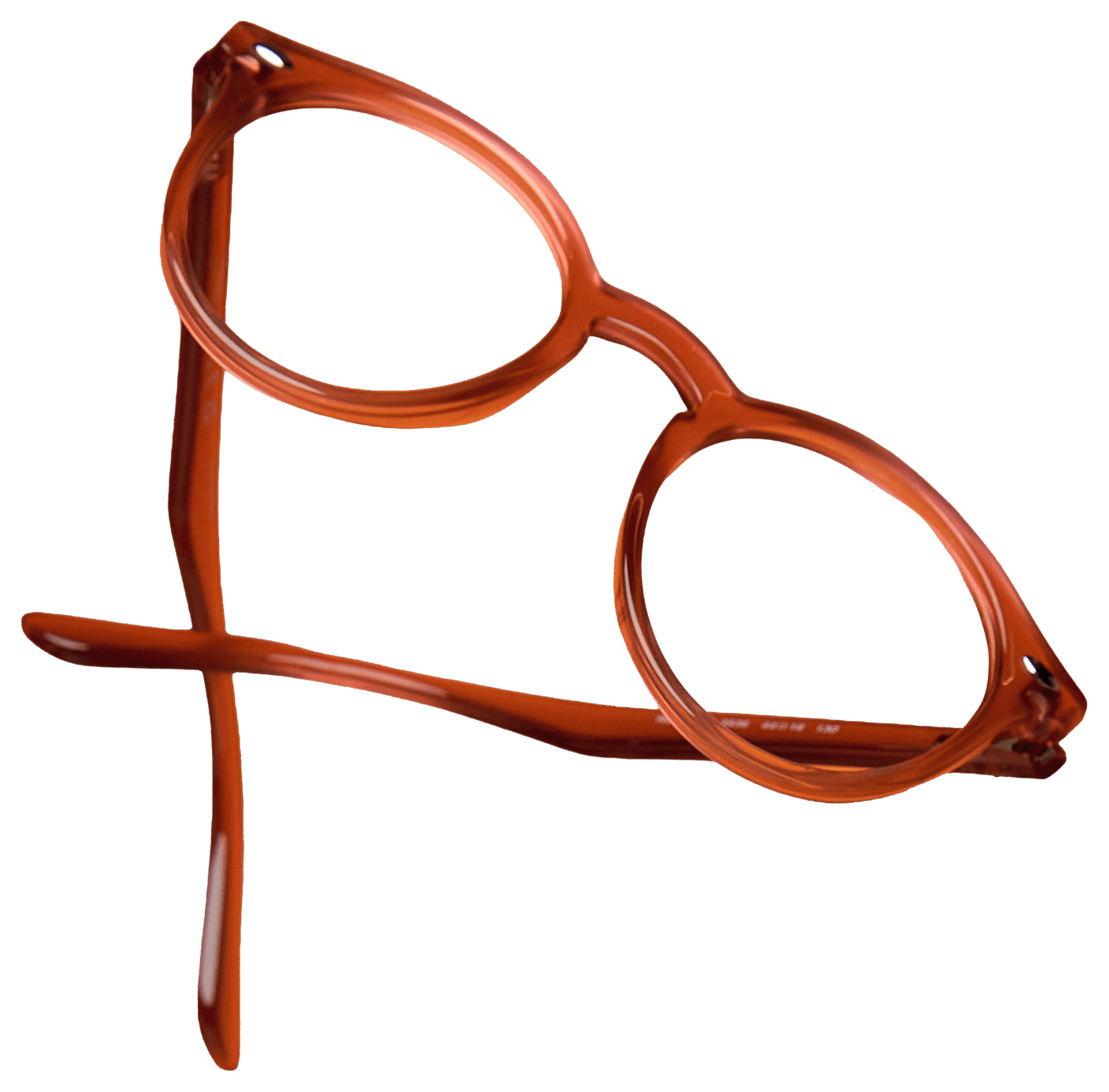 Lunettes pour enfants rouges flottant sur un fond bleu.
