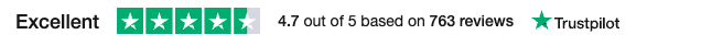 Trustpilot rating of 4.7 out of 5 based on 763 reviews.