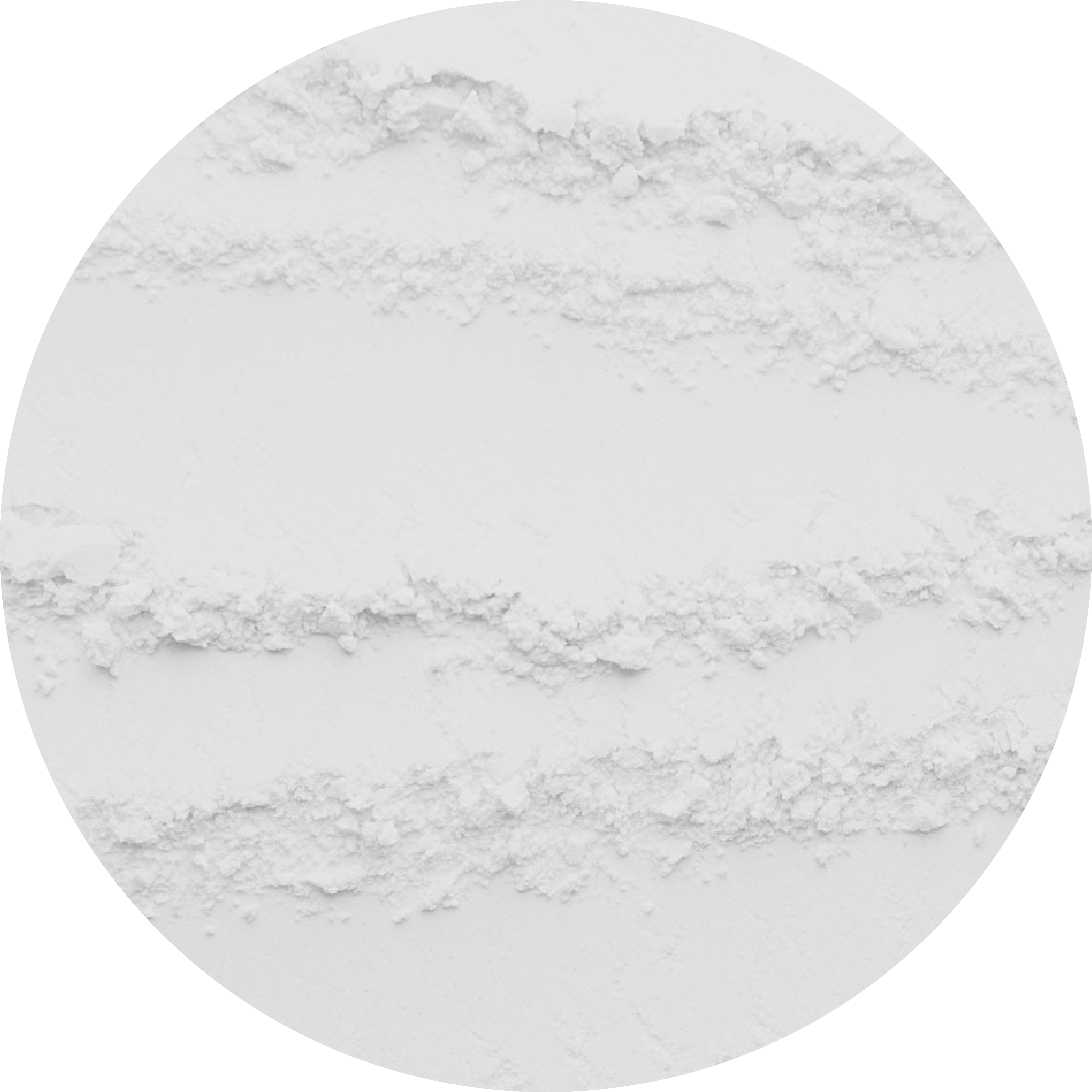 Powdery white substance with textured lines in a circular format.