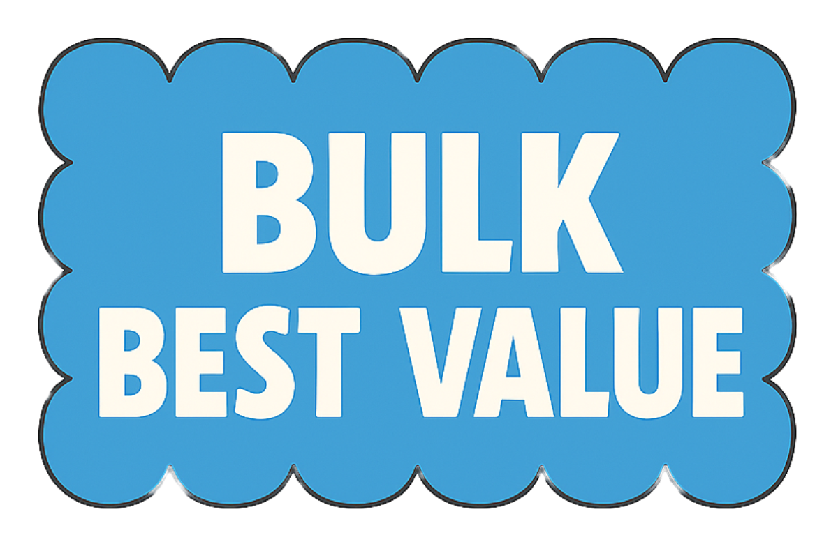 Blue label with 'Bulk Best Value' in white text.