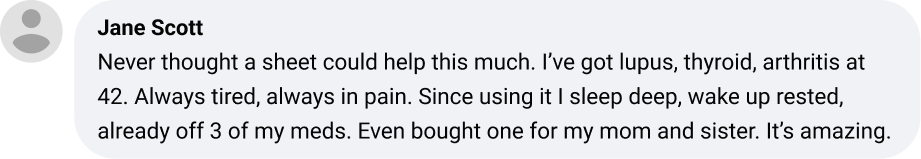 Testimonial text with a profile icon and name Jane Scott.