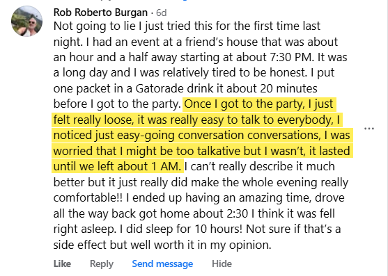 A screenshot of a social media post from Rob Roberto Burgan with a section highlighted in yellow.