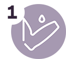 An icon of a flexed bicep with a drop above it, marked with the number 1.