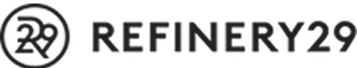 The black and white logo for Refinery29 on a white background.