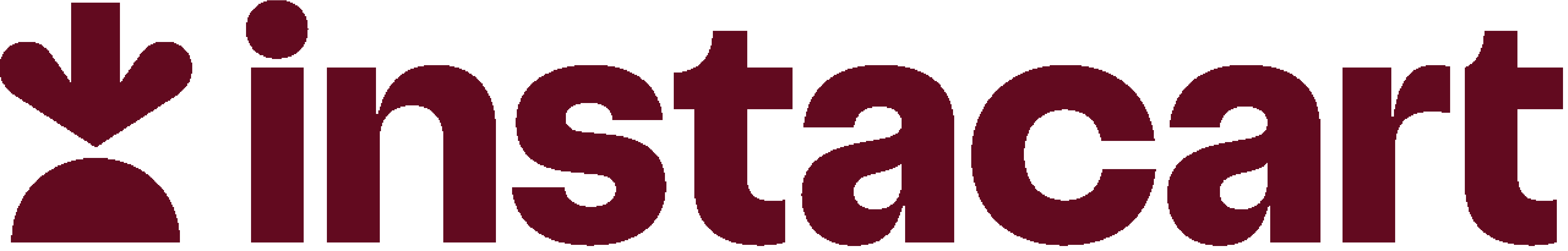 The Instacart logo, featuring a stylized carrot icon and the company name in maroon on a green background.