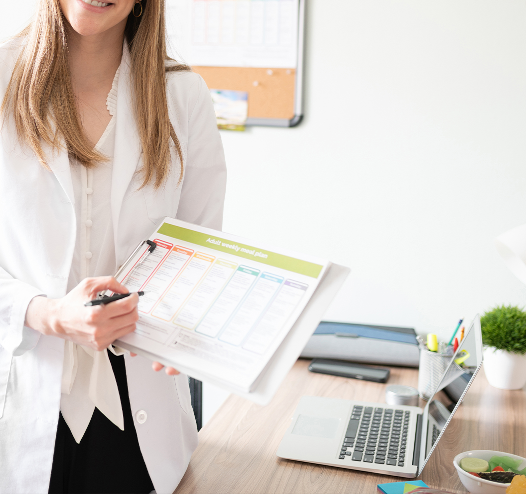 Side-by-side profiles of a woman with different hairstyles.