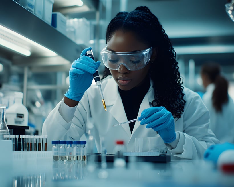 Researcher reviewing the science