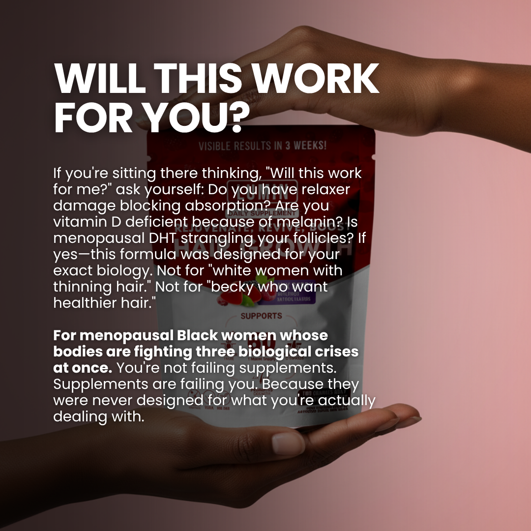 Two hands holding a product package with text about supplements.