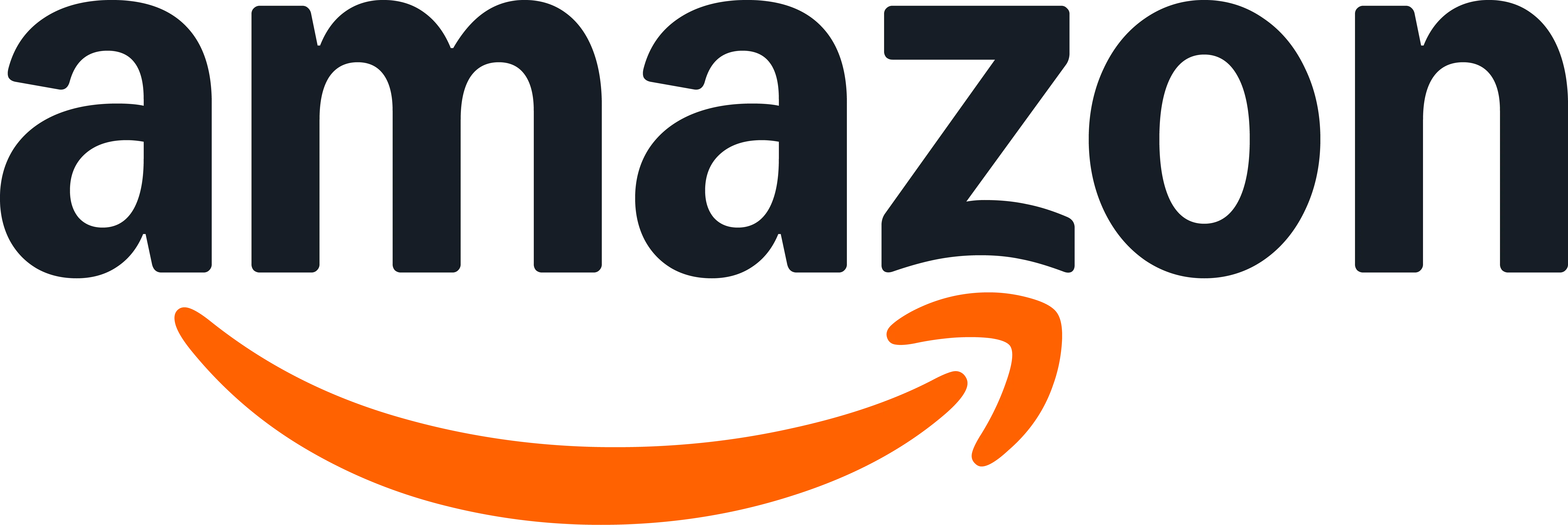 The Amazon logo, featuring the company name with a smile-shaped arrow underneath.