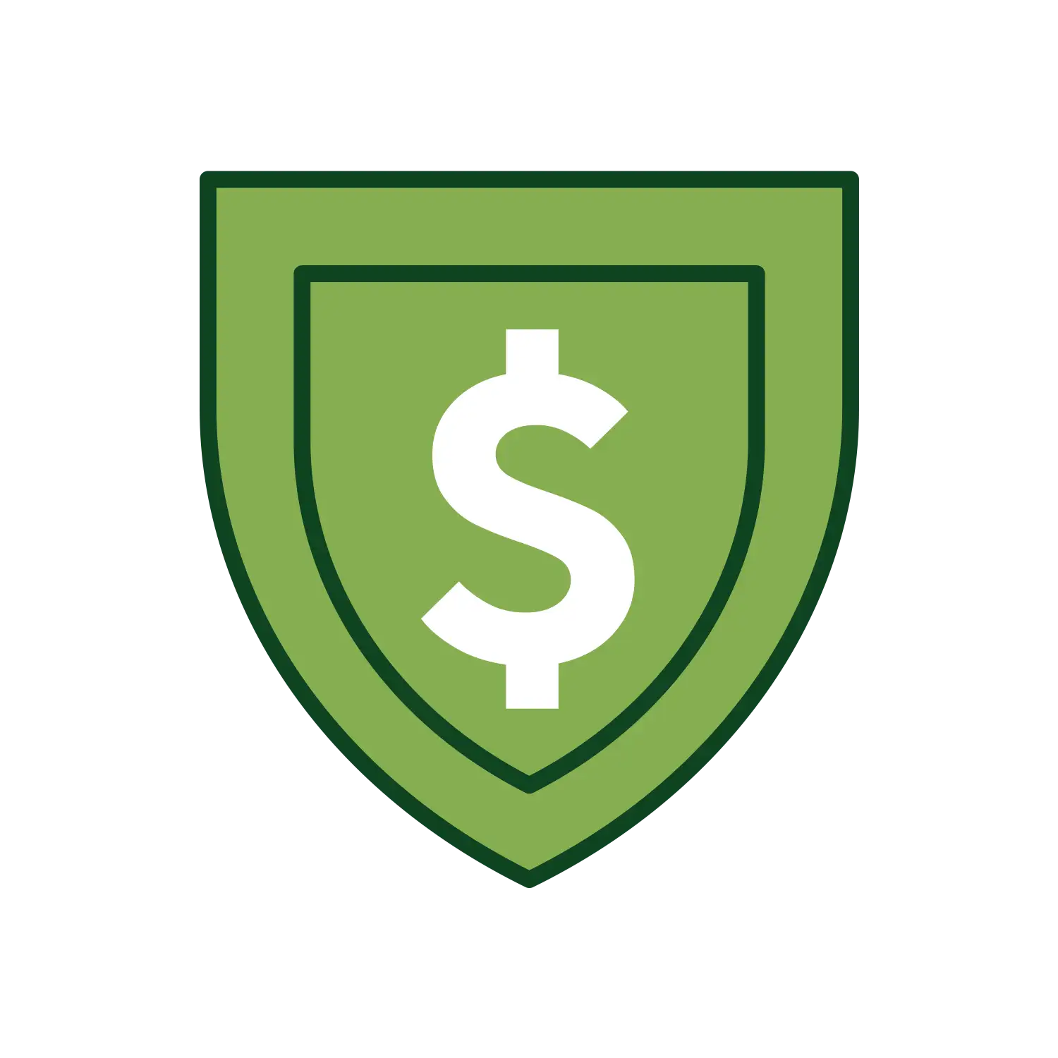 A green shield icon with a white dollar sign in the center.