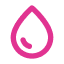 A pink icon of a water droplet.