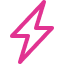 A hand-drawn pink lightning bolt icon.