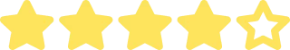 Four and a half yellow stars on a gray background.