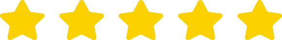 Five yellow stars in a row for rating.
