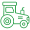 Green tractor icon on a transparent background.
