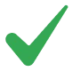 Green check mark icon on a transparent background.