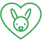 Green heart with a cat face inside.