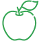 Green leaf icon on a transparent background.