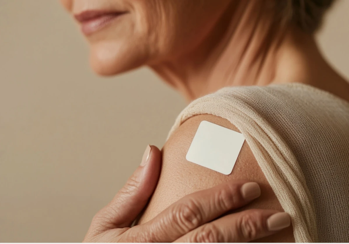 Person with a patch on their shoulder.