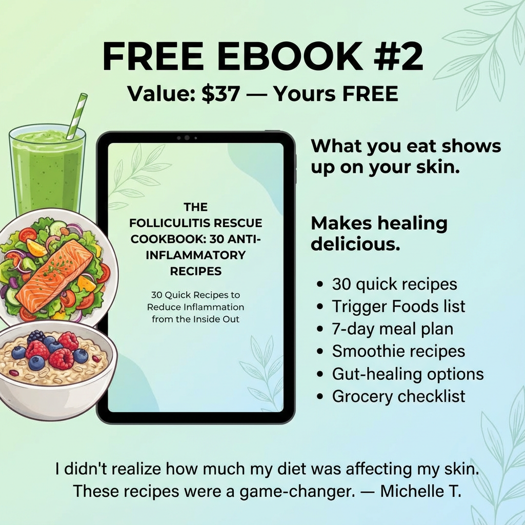 Tablet displaying cookbook, surrounded by a green smoothie, salad, and oatmeal with berries.