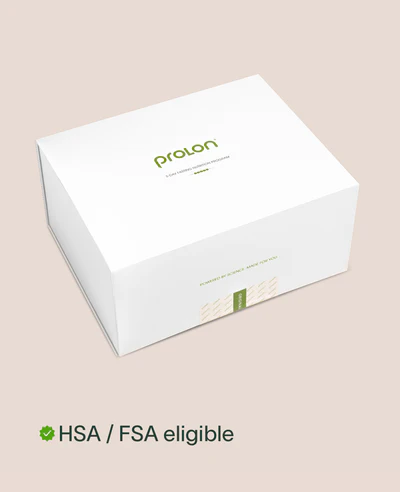 A white Prolon box with a green logo, set against a plain light-colored background.