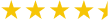 Five gold stars in a row on a white background.