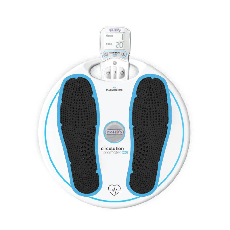 Foot massager with digital display and textured foot pads.