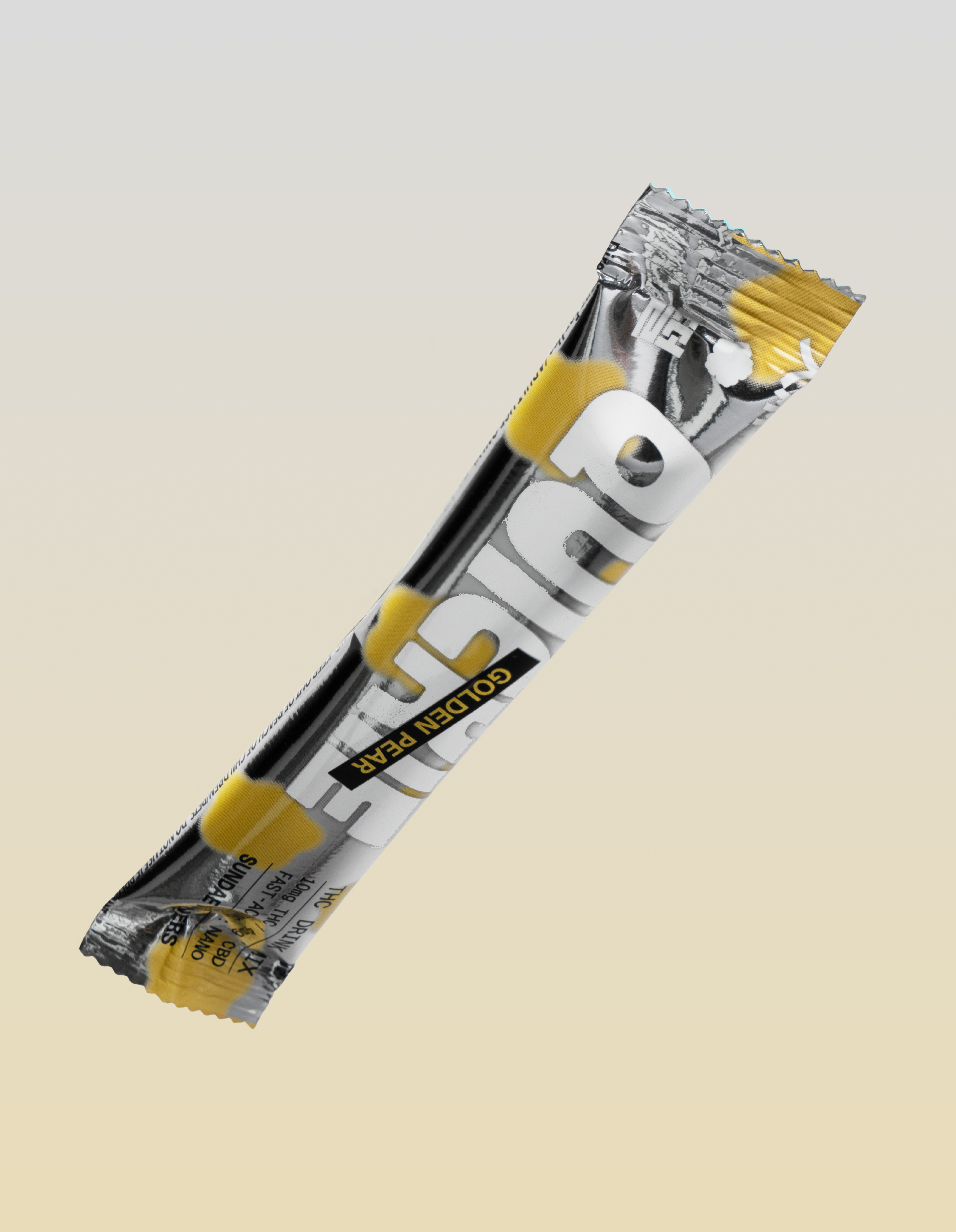 A wrapped snack bar labeled 'Golden Pear' on a gradient background.