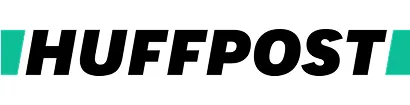 HuffPost logo in black text with teal accents on both sides.